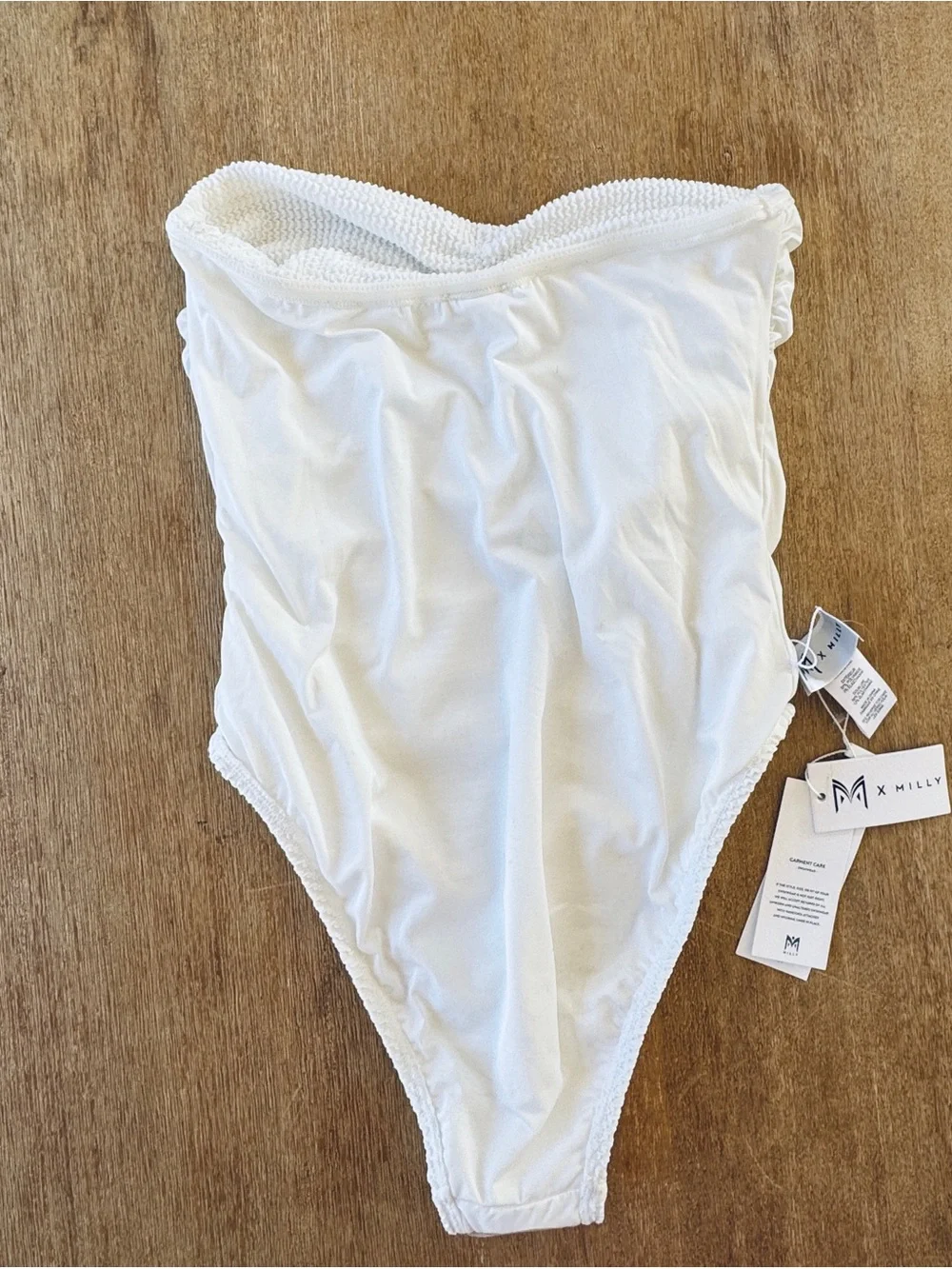 MILLY Textured Ruched One Piece Swimsuit.  New with tahs